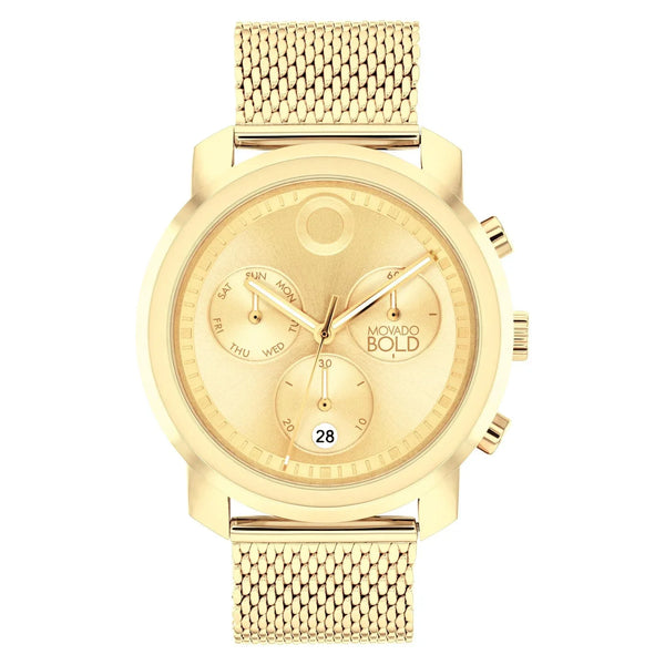 3601046 Reloj Movado Bold Hombre Correa Malla Acero Dorado