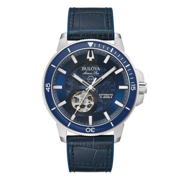 Reloj Bulova Marine Star para caballero pulsera de cuero - Reloj original en Guatemala