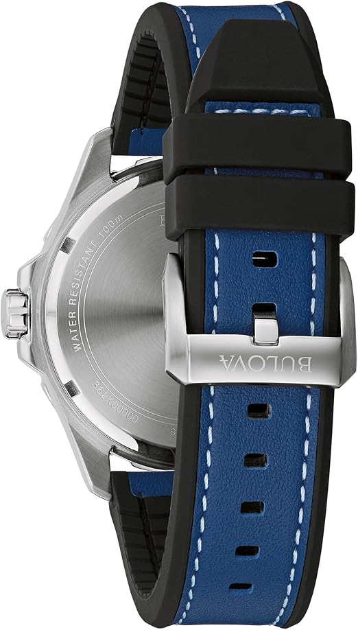 Reloj Bulova Marine Star Hombre Correa Piel Azul - Vista lateral