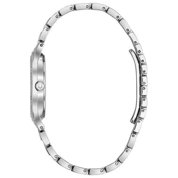Bulova Reloj Crystal Phantom de dama pulsera de metal - Vista lateral