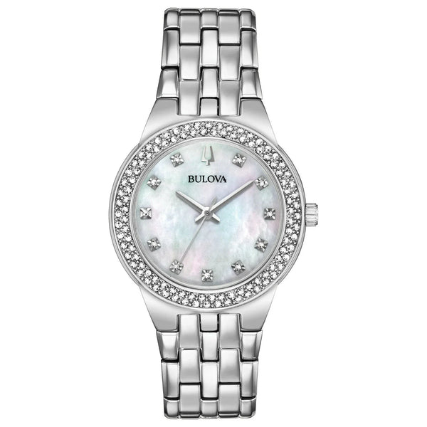 Reloj Bulova Crystal Mujer Acero Esfera Nácar - Reloj original en Guatemala