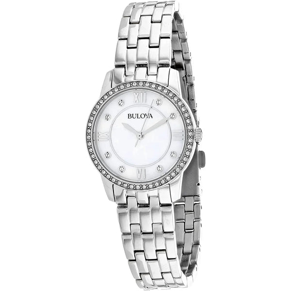 Reloj Bulova Crystal Mujer Acero Plateado - Vista lateral