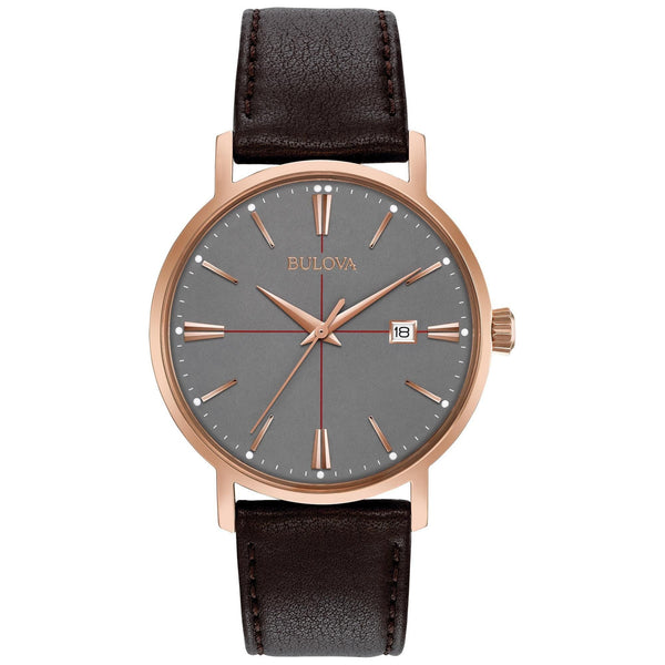 Reloj Bulova Classic Unisex Cuero Marrón Caja Oro - Reloj original en Guatemala