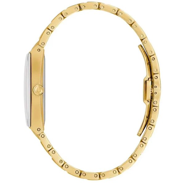 Reloj Bulova Quadra Hombre Correa Acero Dorado - Vista lateral