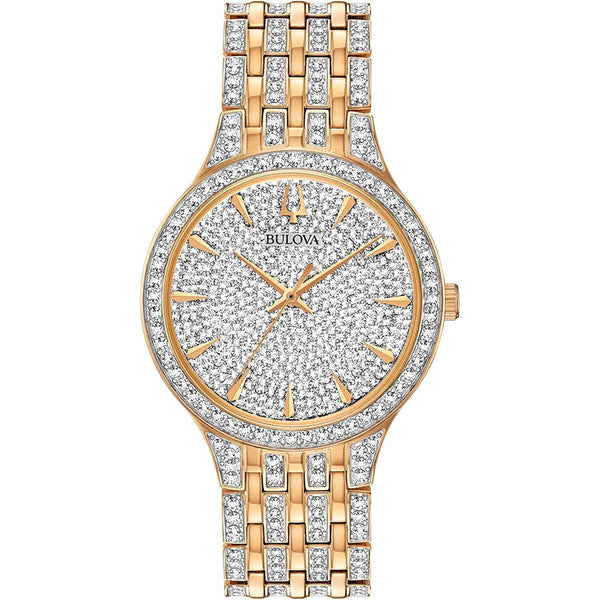 Reloj Bulova Crystal Mujer Correa de Metal Dorado - Reloj original en Guatemala