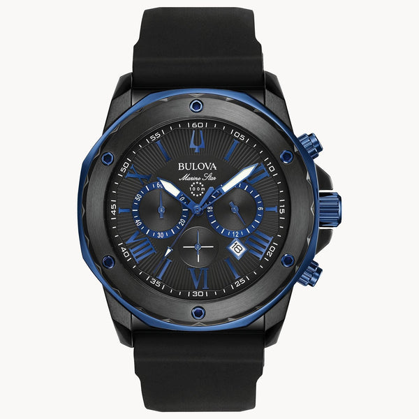 Reloj Bulova Marine Star Hombre Caucho Negro Azul - Reloj original en Guatemala