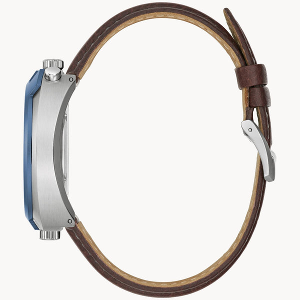 Reloj Bulova Parking Meter Hombre Correa Cuero - Vista lateral