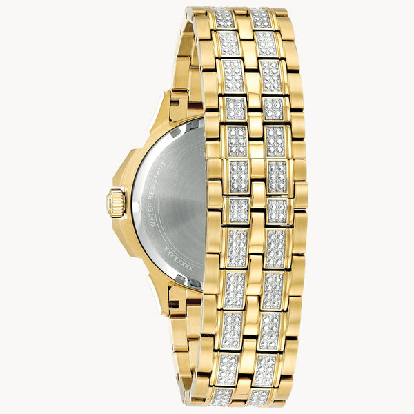 Reloj Bulova Octava Hombre Acero Dorado Cristales - Vista lateral