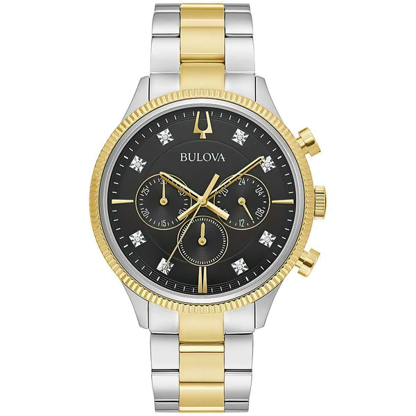 Reloj Bulova Diamante Hombre Acero Bicolor Negro - Reloj original en Guatemala