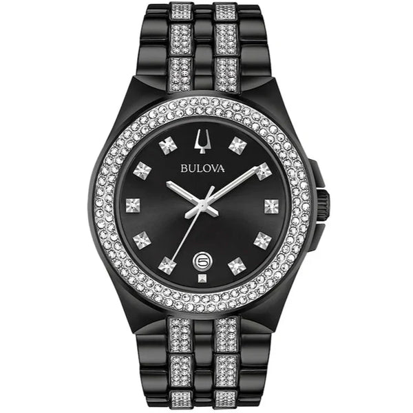 98K101 Reloj Bulova Crystal de hombre correa de metal