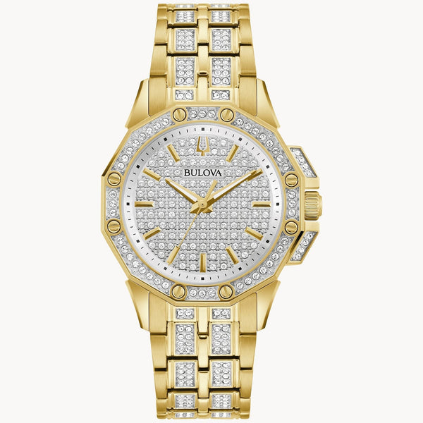 Reloj Bulova Octava Mujer Metal Dorado Cristales - Reloj original en Guatemala