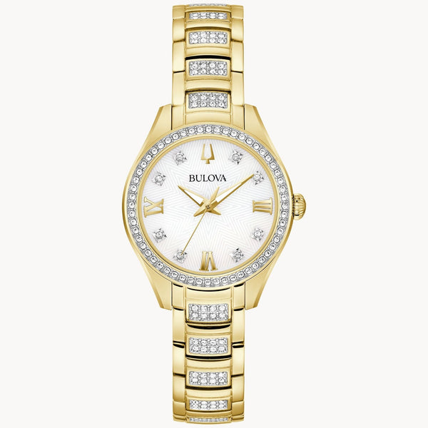 Reloj Bulova Cristal de señorita banda de acero inoxidable 29 mm - Reloj original en Guatemala