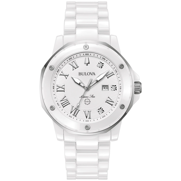 Reloj Bulova Marine Star Hombre Cerámica Blanco - Reloj original en Guatemala
