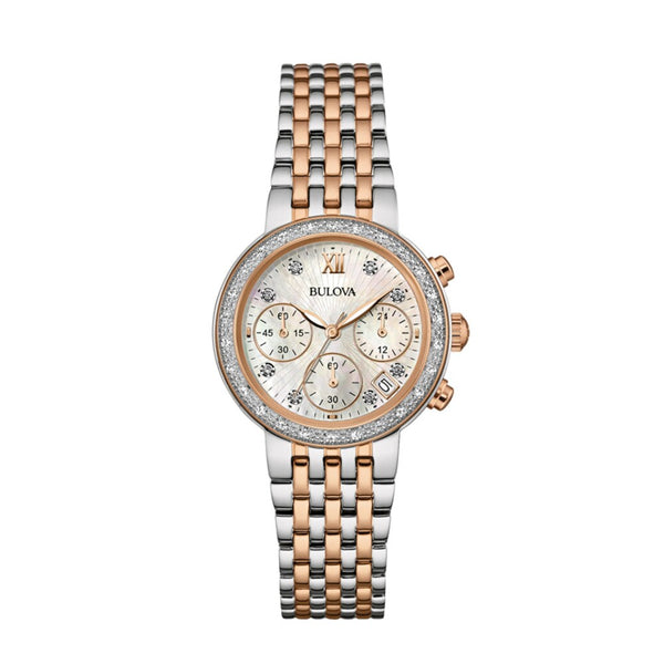 Reloj Bulova Mujer Acero Bicolor Tono Oro Rosa - Reloj original en Guatemala