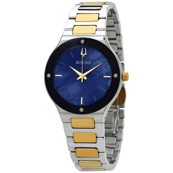 Reloj Bulova Mujer Diamantes Acero Bicolor Azul - Reloj original en Guatemala