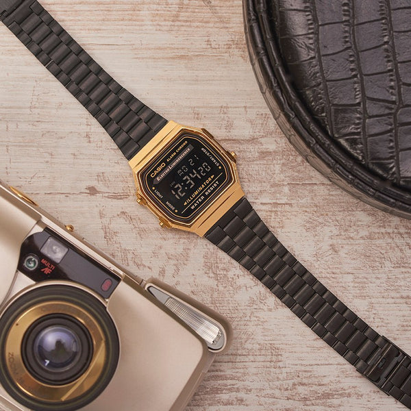 A-168WEGB-1B Reloj Casio Unisex, Vintage Clásico Illuminator - Vista lateral
