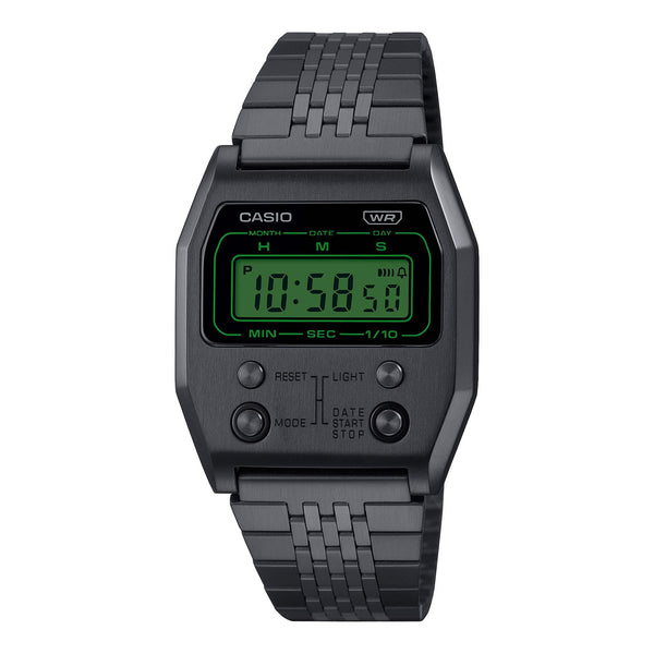 A1100B-1 Casio Reloj Unisex Vintage Clásico - Negro