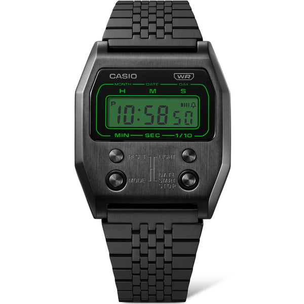 A1100B-1 Casio Reloj Unisex Vintage Clásico - Negro