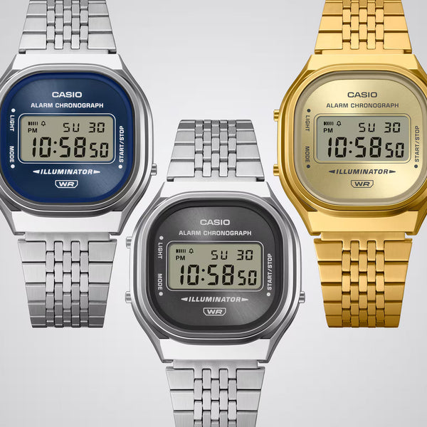 A140WE-8A Reloj Casio Vintage unisex correa de acero inoxidable - Acero Inoxidable Plateado