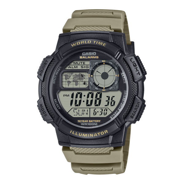 AE-1000W-5AV Reloj Casio de hombre correa de silicona 48 mm 10 años de bateria — original con garantía, La Relojería GT
