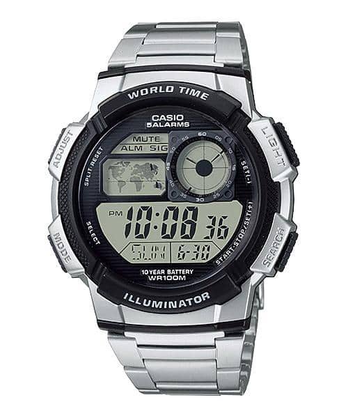 AE-1000WD-1AV Reloj Casio para Hombre, Illuminator Hora Mundial 10 Años de Batería 48 mm — original con garantía, La Relojerí
