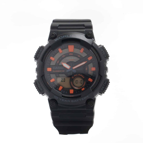AEQ-110W-1A2V Reloj Casio para Hombre, Hora Mundial, Telememo 30, 10 Años de Batería — imagen 2 de 4