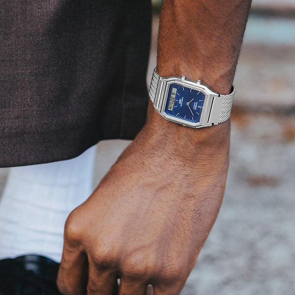 AQ-230EM-2A Reloj Casio Unisex banda mesh — imagen 2 de 5