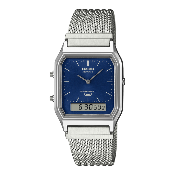 AQ-230EM-2A Reloj Casio Unisex banda mesh 30 mm — original con garantía, La Relojería GT