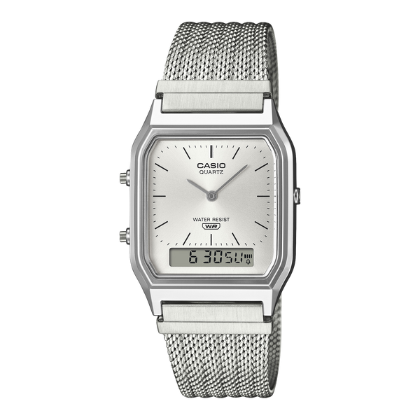 AQ-230EM-7A Reloj Casio unisex correa mesh — original con garantía, La Relojería GT