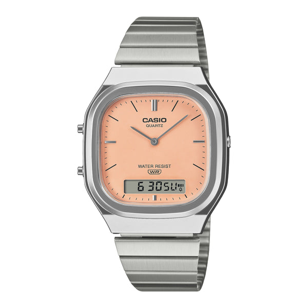 AQ-240E-4A Reloj Casio Vintage unisex correa de metal — original con garantía, La Relojería GT