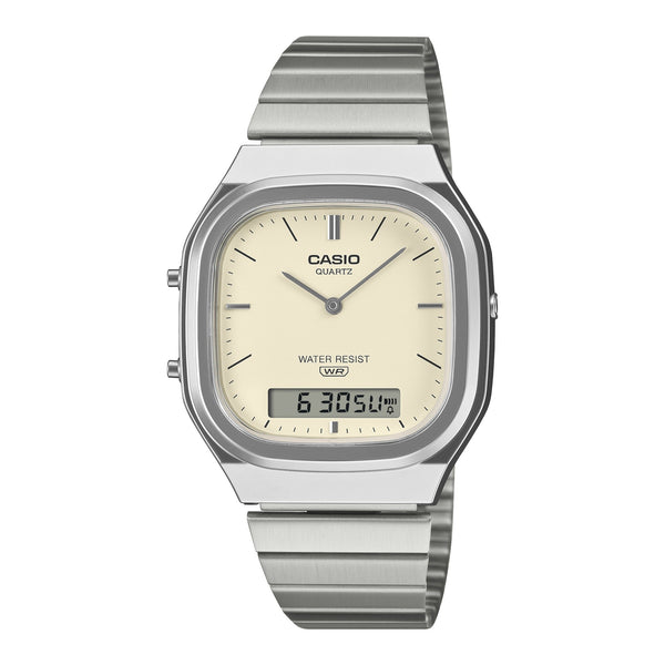 AQ-240E-7A2 Reloj Casio Vintage unisex correa de metal — original con garantía, La Relojería GT