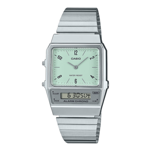 AQ-800E-3A Reloj Casio Vintage Clásico para Hombre y Mujer con Pulsera de Metal y Doble Hora — original con garantía, La Relo