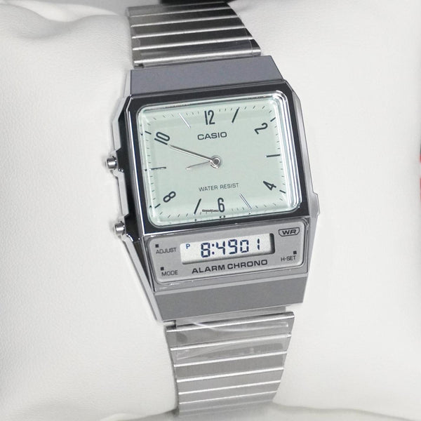 AQ-800E-7A2 Reloj Casio Vintage Clásico para caballero y dama con Pulsera de Metal y Doble Hora — imagen 2 de 2