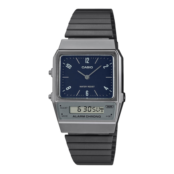 AQ-800EB-2A Reloj Casio Vintage Clásico Unisex con Pulsera de Metal y Doble Hora — original con garantía, La Relojería GT
