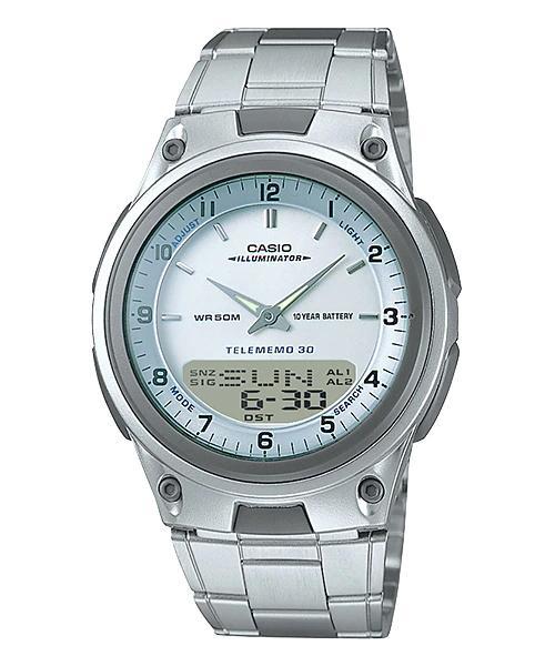 AW-80D Reloj Casio Telememo Hombre Correa de Acero - Reloj original en Guatemala