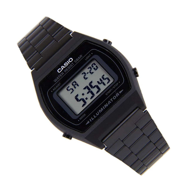 B-640WB-1A Reloj Casio Unisex, Vintage Clásico Illuminator - Acero Inoxidable Negro