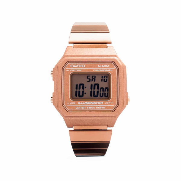 B-650WC Reloj Casio Vintage Mujer Acero Oro Rosa - Vista lateral