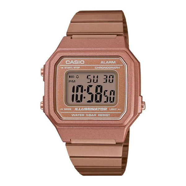B-650WC Reloj Casio Vintage Mujer Acero Oro Rosa - Reloj original en Guatemala