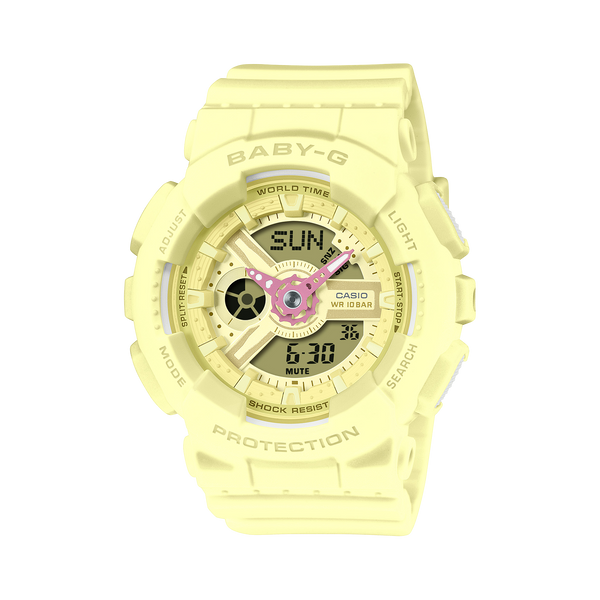 BA-110AH Reloj Baby-G Mujer Resina Amarillo - Reloj original en Guatemala