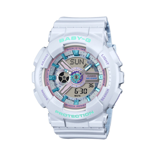 BA-110MC-7A Reloj Baby-G de señorita correa de resina - Resina Blanco