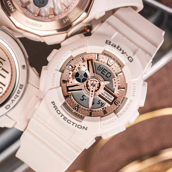 BA-110XCP Reloj Baby-G Mujer Resina Rosa Palo - Vista lateral