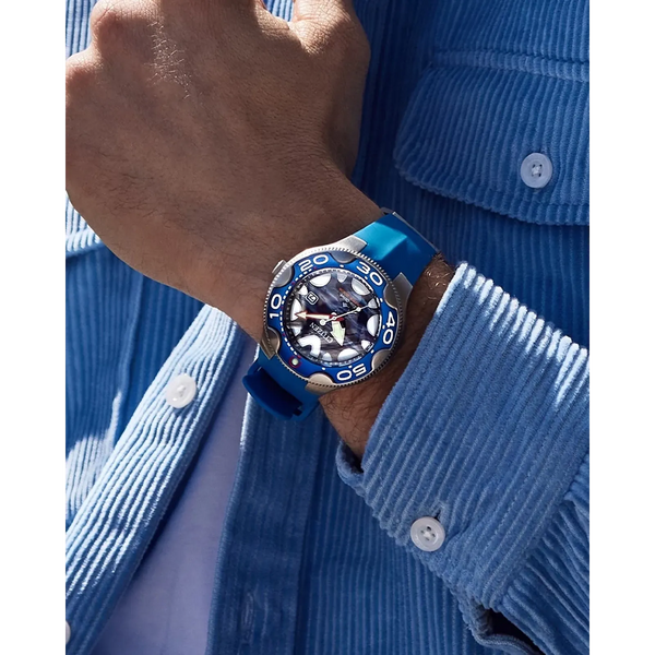 Reloj Citizen Promaster Orca Hombre Caucho Azul - Vista lateral