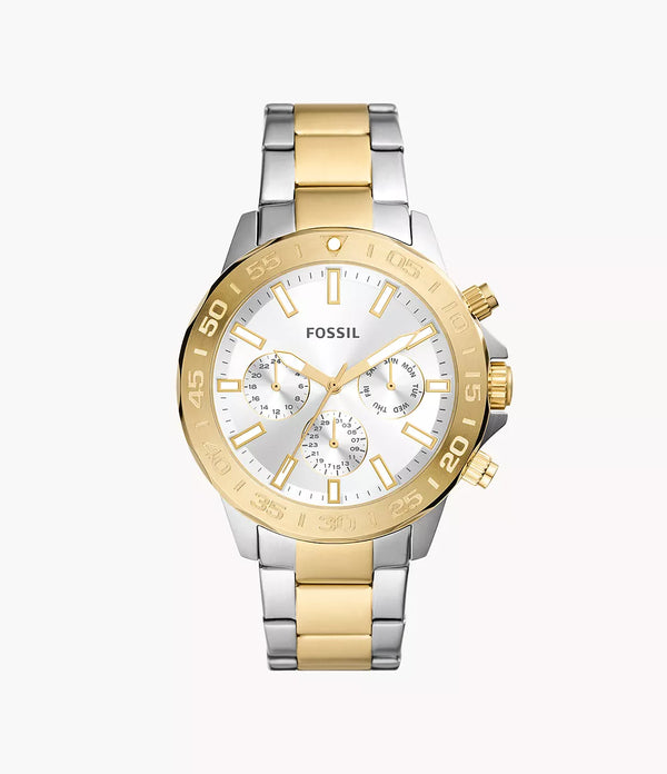 Reloj Fossil Bannon Hombre Pulsera Acero Bicolor Oro - Vista lateral
