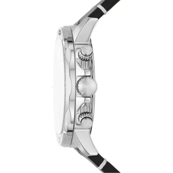 Reloj Fossil Bannon Hombre Cuero Negro - Vista lateral