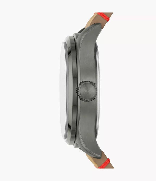 Reloj Fossil Easton Hombre Cuero Marrón Claro - Vista lateral