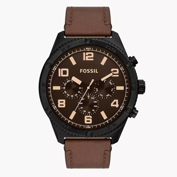 DE Reloj Fossil Brox Hombre Correa Cuero Marrón Caja Negra - Reloj original en Guatemala