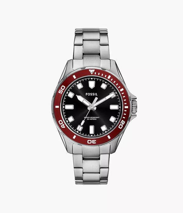 Reloj Fossil Dalton Hombre Pulsera Acero Bisel - Vista lateral