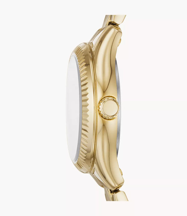 RYE-DE Reloj Fossil Rye Mujer Acero Dorado - Vista lateral