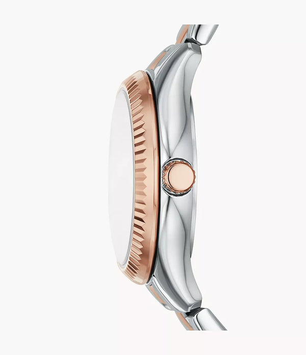 RYE-DE Reloj Fossil Rye Mujer Acero Inoxidable Bicolor - Vista lateral