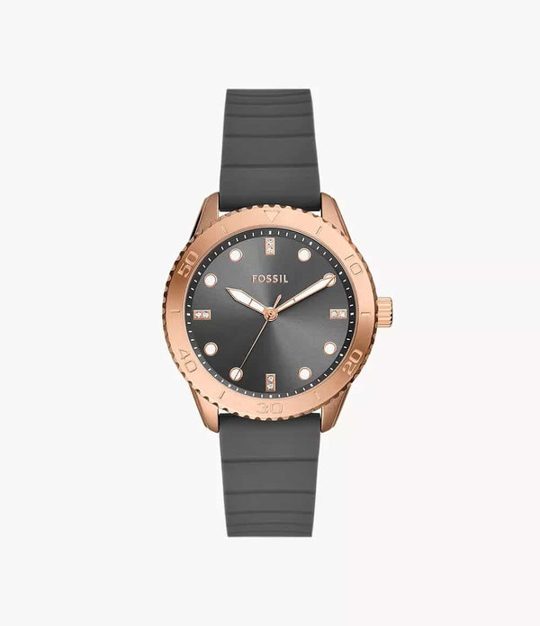 Reloj Fossil Dayle Mujer Caucho Gris Oro Rosa - Reloj original en Guatemala